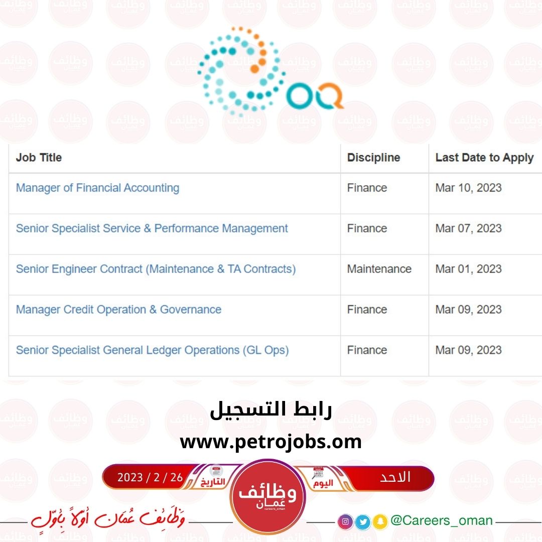 وظائف شركة اوكيو عمان اليوم للعمانيين والجنسيات الأخرى 2